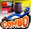 K&N® Air Filter + CPT® Cold Air Intake System (Blue) - 01-05 Honda Civic DX/LX 1.7L 4cyl (MT)