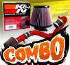 K&N® Air Filter + CPT® Cold Air Intake System (Red) - 01-05 Honda Civic DX/LX 1.7L 4cyl (MT)