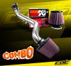 K&N® Air Filter + CPT® Cold Air Intake System (Polish) - 02-05 Honda Civic SI DOHC 2.0L 4cyl
