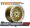 MST Wheels MT16 (Set of 4) - Universal 17x9.0 Gold w/Machined Lip (5x114.3, ET+20)