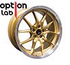 Option Lab Wheels S718 (Set of 4) - Universal 19x9.5 Top Secret Gold w/Machined Lip (5x114.3, ET+35)