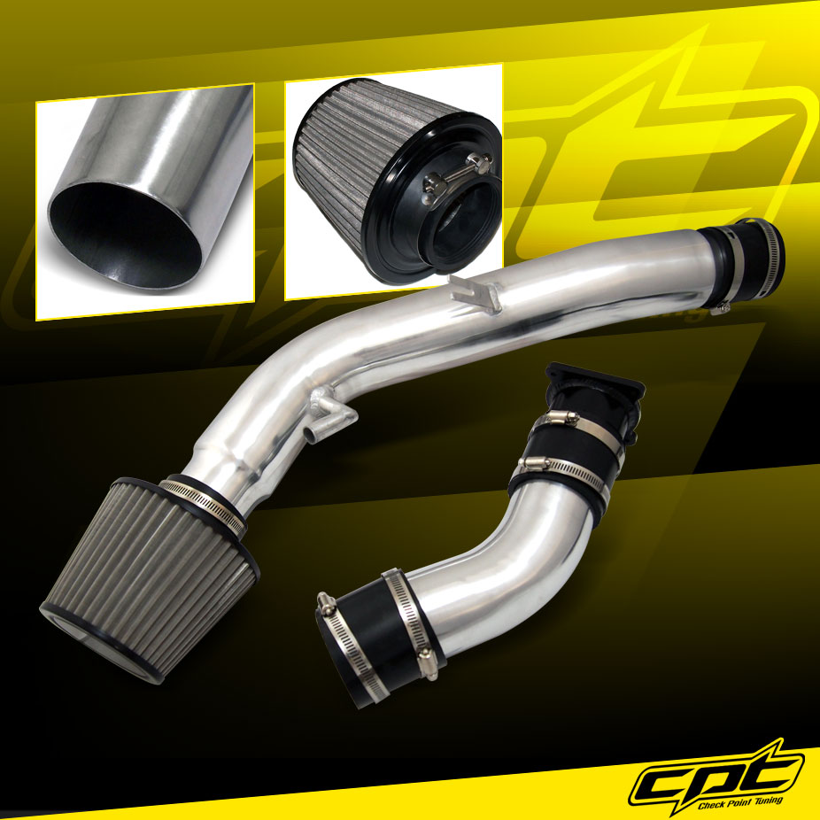 For 0307 G35 3.5L V6 Automatic Polish Cold Air Intake + Stainless Air