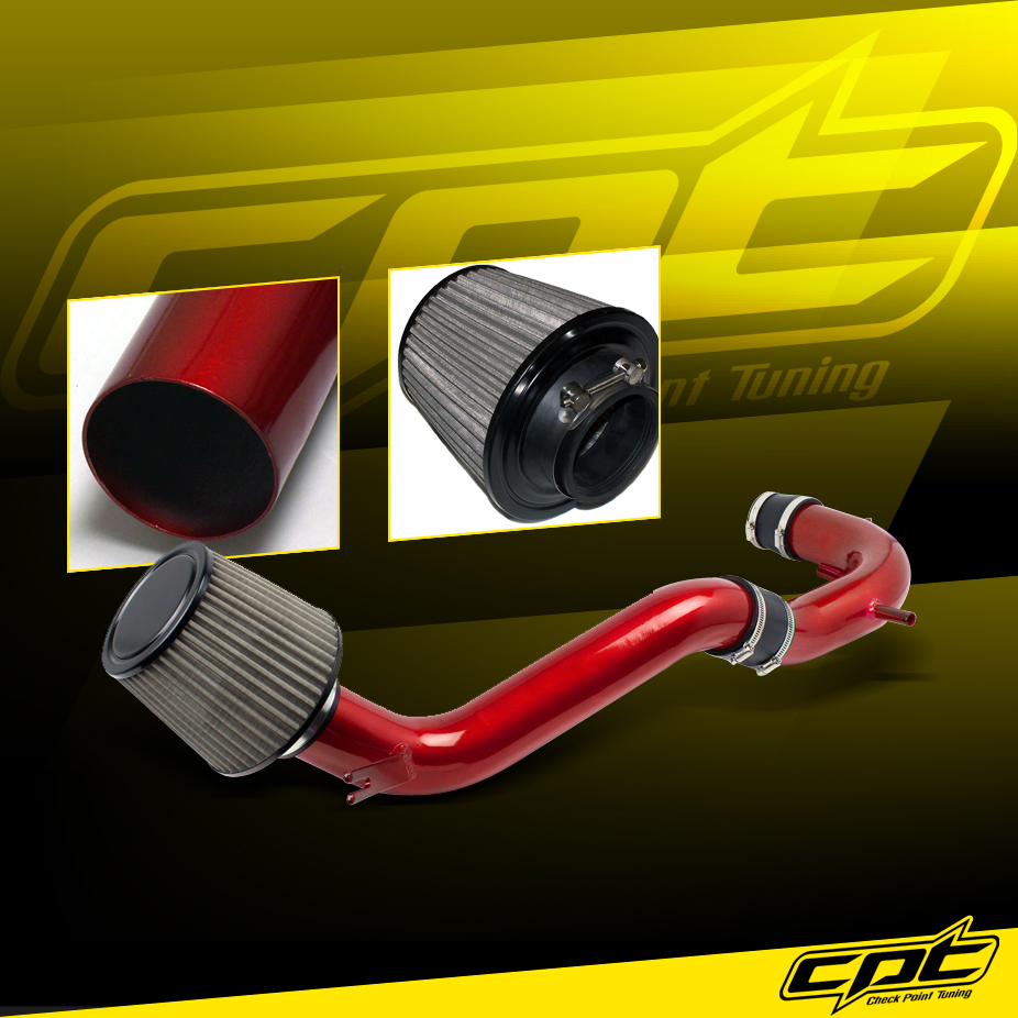 Black Filter Cover For 08-12 Honda Accord 4cyl 2.4L Red Cold Air Intake