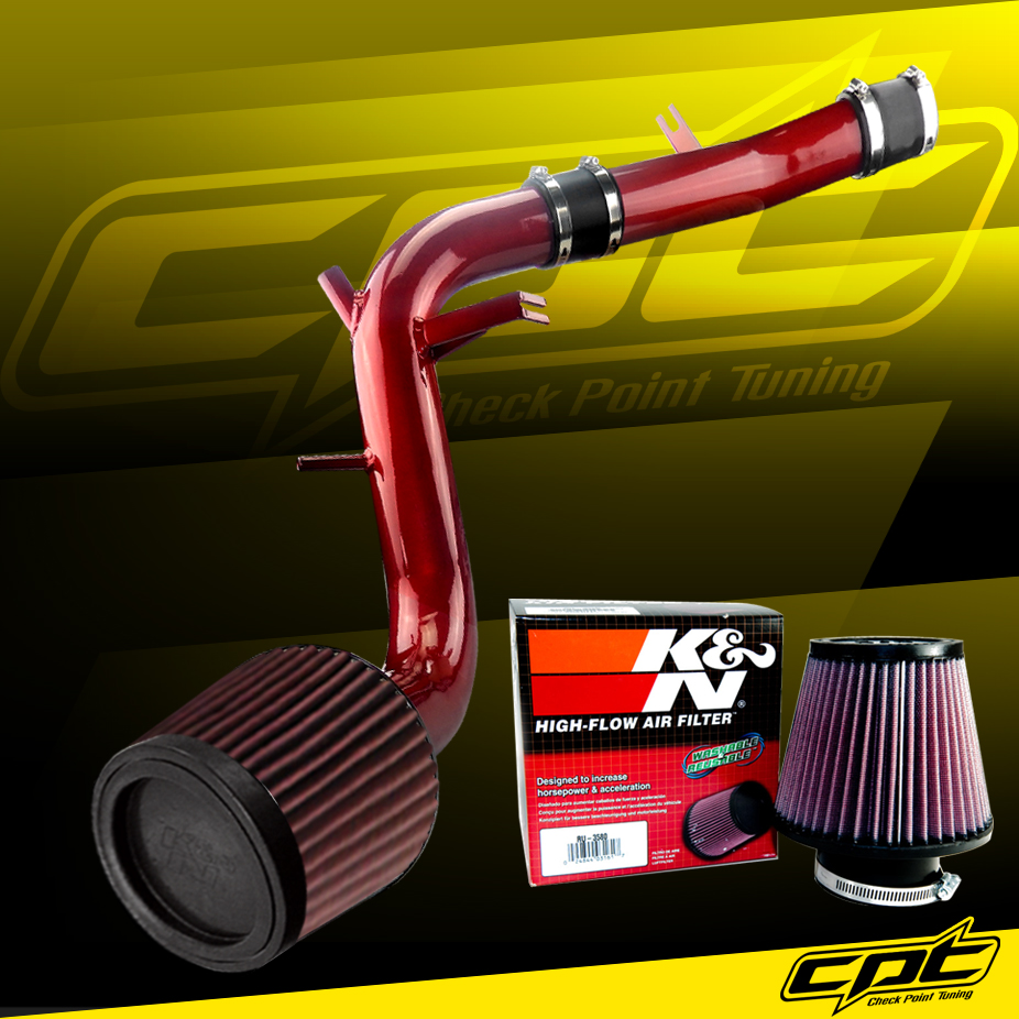 For 1317 Veloster Turbo 1.6L 4cyl Red Cold Air Intake + K&N Air Filter